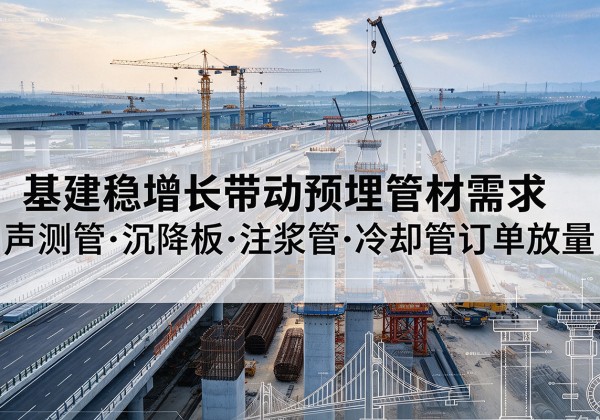 万年基建稳增长带动预埋监测管材需求，声测管、沉降板、注浆管订单持续放量